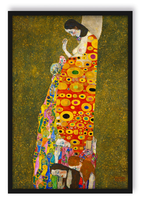 Gustav Klimt - Hoffnung II, Poster mit Bilderrahmen