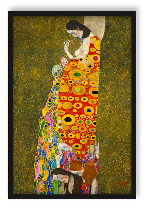 Pixxprint Gustav Klimt - Hoffnung II, Poster mit Bilderrahmen