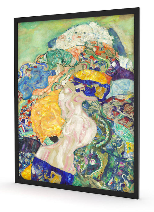 Gustav Klimt - Baby Wiege, Poster mit Bilderrahmen