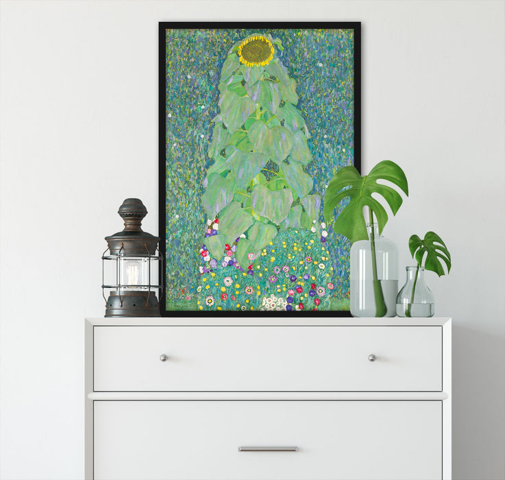 Gustav Klimt - Die Sonnenblume, Poster mit Bilderrahmen