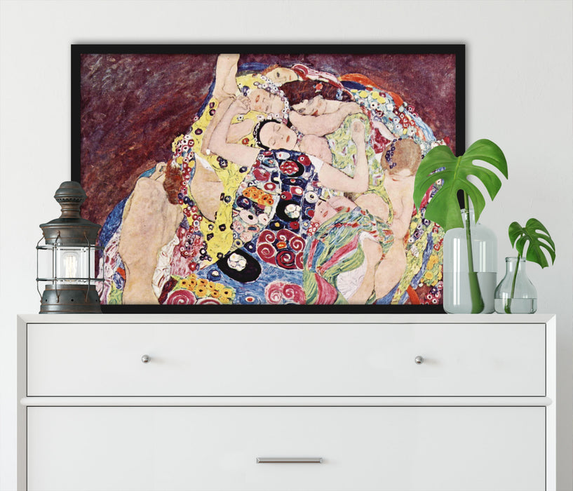 Gustav Klimt - Die Jungfrau, Poster mit Bilderrahmen