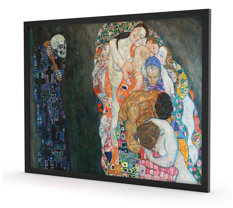 Gustav Klimt - Tod und Leben-, Poster mit Bilderrahmen