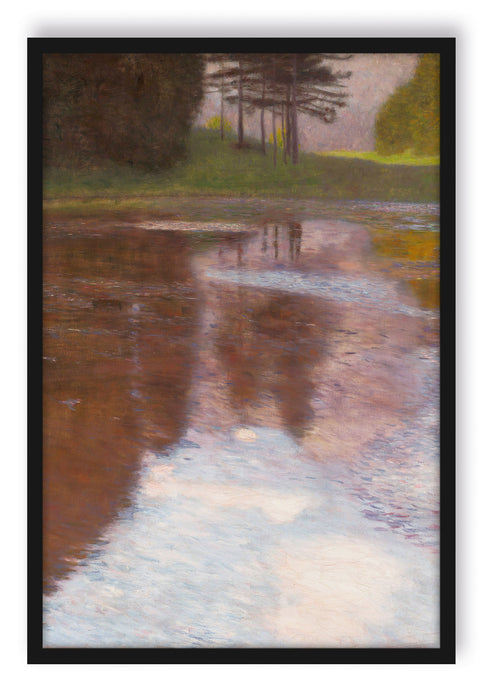 Gustav Klimt - Ein Morgen am Teiche Egelsee, Poster mit Bilderrahmen