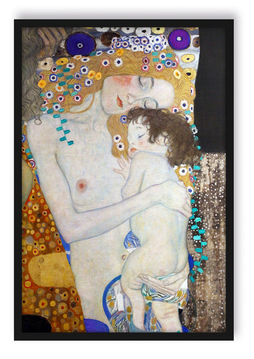 Gustav Klimt - Die drei Lebensalter einer Frau, Poster mit Bilderrahmen