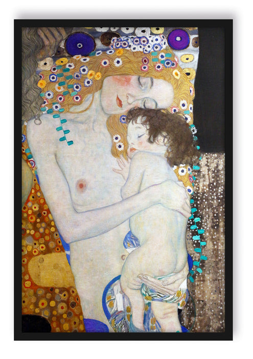 Pixxprint Gustav Klimt - Die drei Lebensalter einer Frau, Poster mit Bilderrahmen