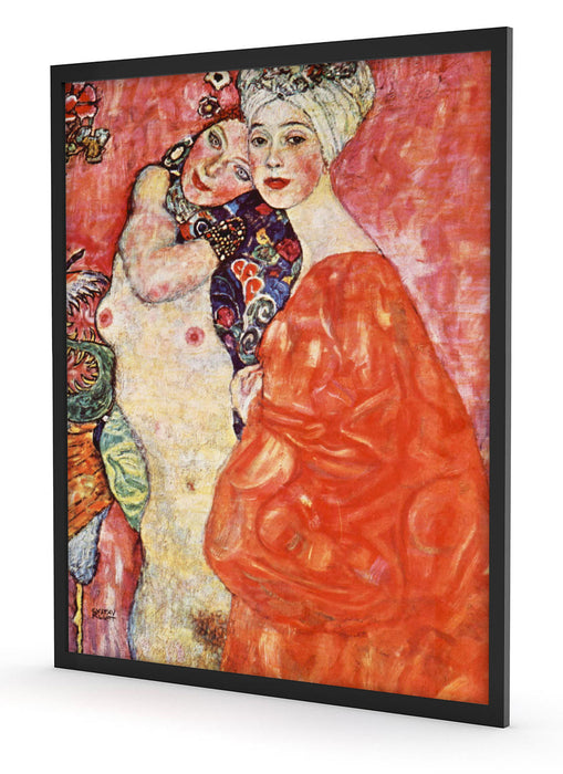 Gustav Klimt - Die Freundinnen, Poster mit Bilderrahmen