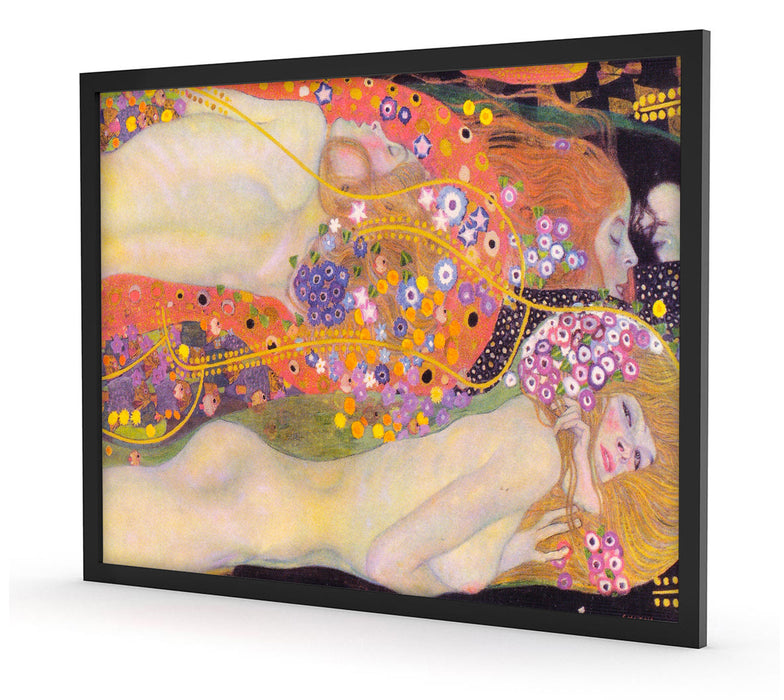 Gustav Klimt - Wasserschlangen II, Poster mit Bilderrahmen