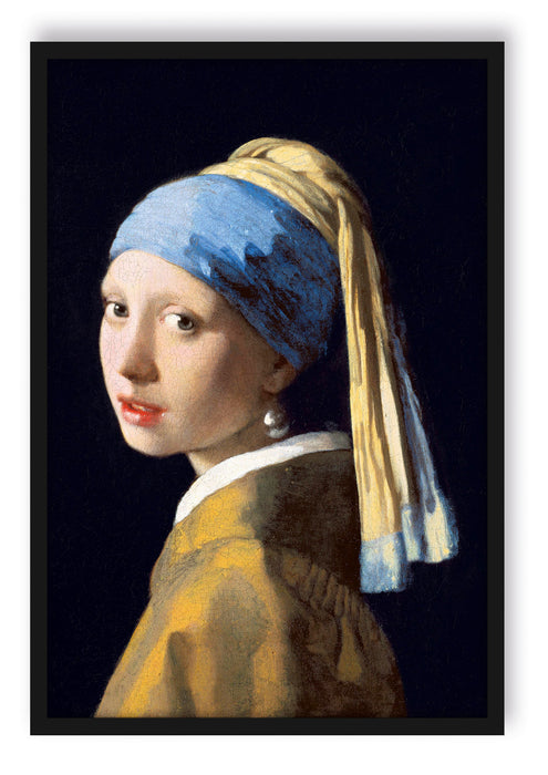 Pixxprint Johannes Vermeer - Mädchen mit dem Perlenohrring, Poster mit Bilderrahmen