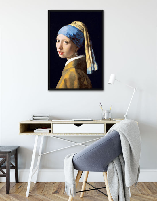 Johannes Vermeer - Mädchen mit dem Perlenohrring, Poster mit Bilderrahmen