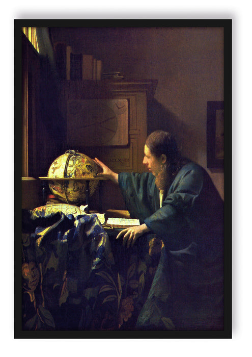 Pixxprint Johannes Vermeer - Der Astronom, Poster mit Bilderrahmen