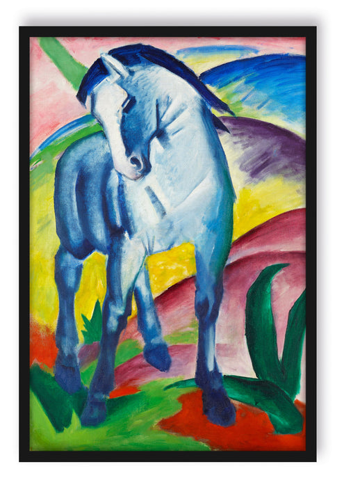 Pixxprint Franz Marc - Blaues Pferd, Poster mit Bilderrahmen
