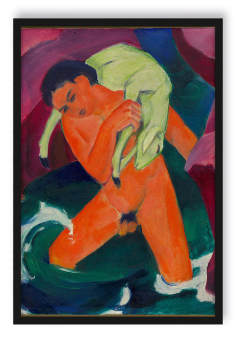 Pixxprint Franz Marc - Knabe mit Lamm Der gute Hirte, Poster mit Bilderrahmen