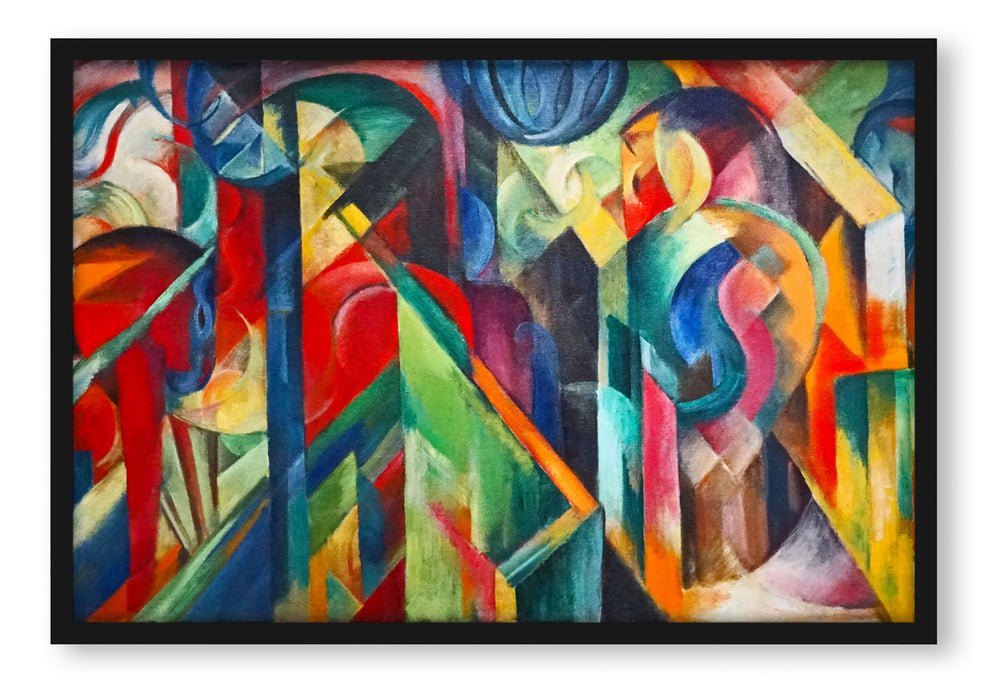 Pixxprint Franz Marc - Stallungen, Poster mit Bilderrahmen