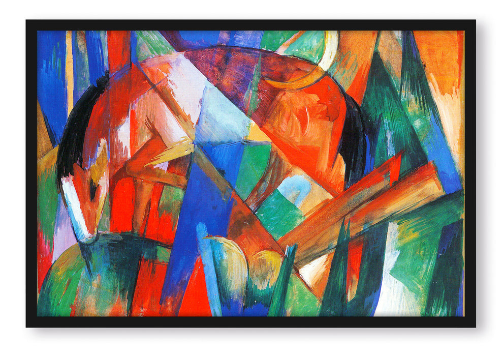 Pixxprint Franz Marc - Fabeltier II Pferd, Poster mit Bilderrahmen