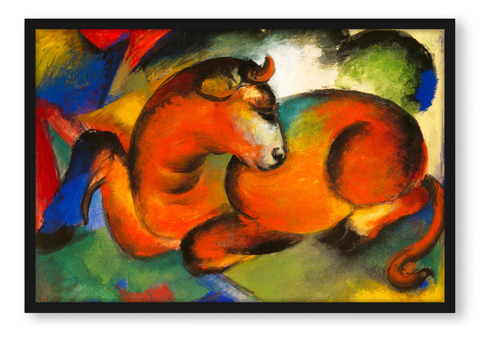 Pixxprint Franz Marc - Roter Stier, Poster mit Bilderrahmen