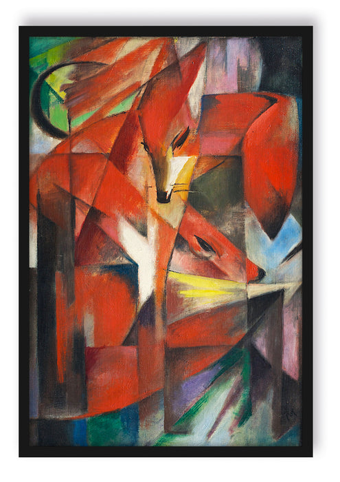 Pixxprint Franz Marc - Füchse, Poster mit Bilderrahmen