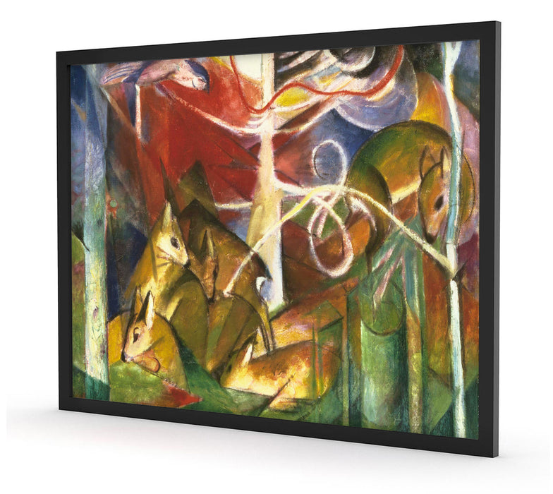 Franz Marc - Rehe im Wald I, Poster mit Bilderrahmen