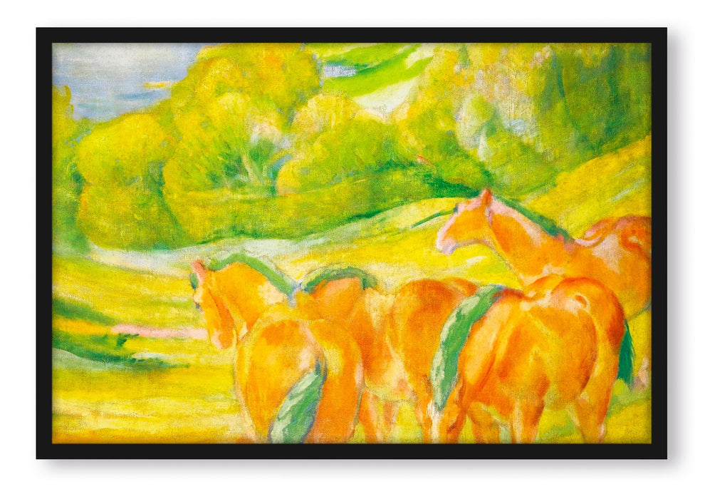 Pixxprint Franz Marc - Große Landschaft I, Poster mit Bilderrahmen