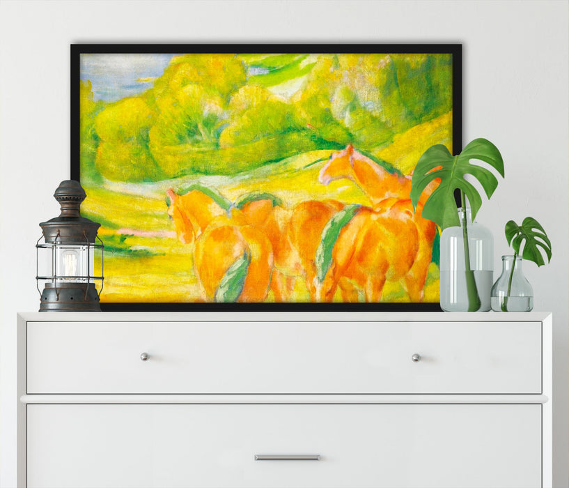Franz Marc - Große Landschaft I, Poster mit Bilderrahmen