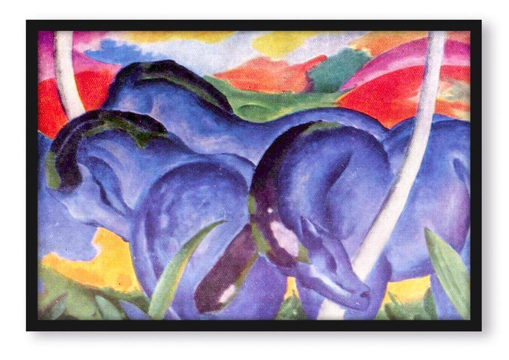 Pixxprint Franz Marc - Die großen blauen Pferde, Poster mit Bilderrahmen