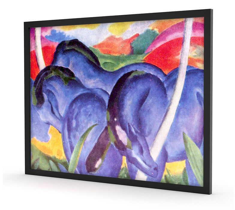 Franz Marc - Die großen blauen Pferde, Poster mit Bilderrahmen
