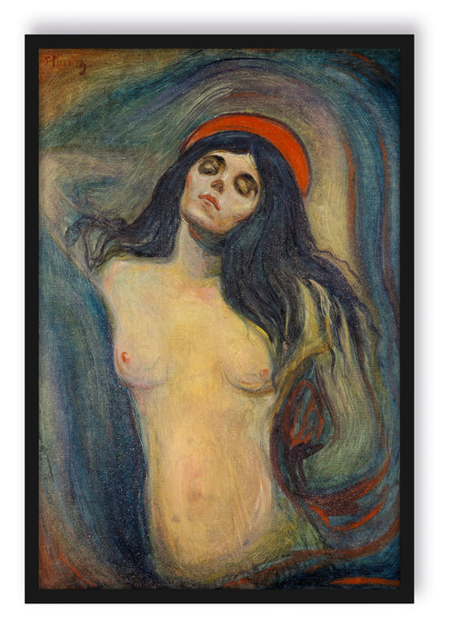 Pixxprint Edvard Munch - Madonna, Poster mit Bilderrahmen