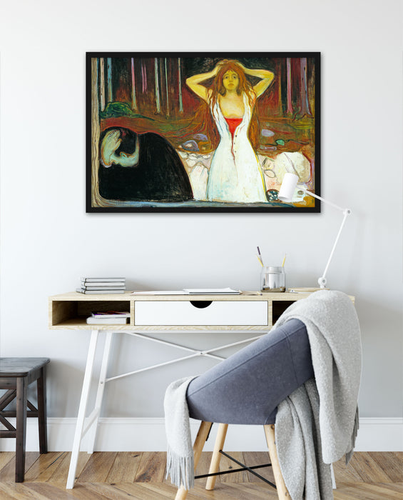 Edvard Munch - Asche, Poster mit Bilderrahmen