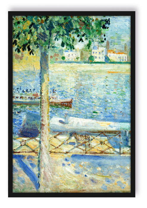Pixxprint Edvard Munch - Die Seine bei Saint-Cloud, Poster mit Bilderrahmen
