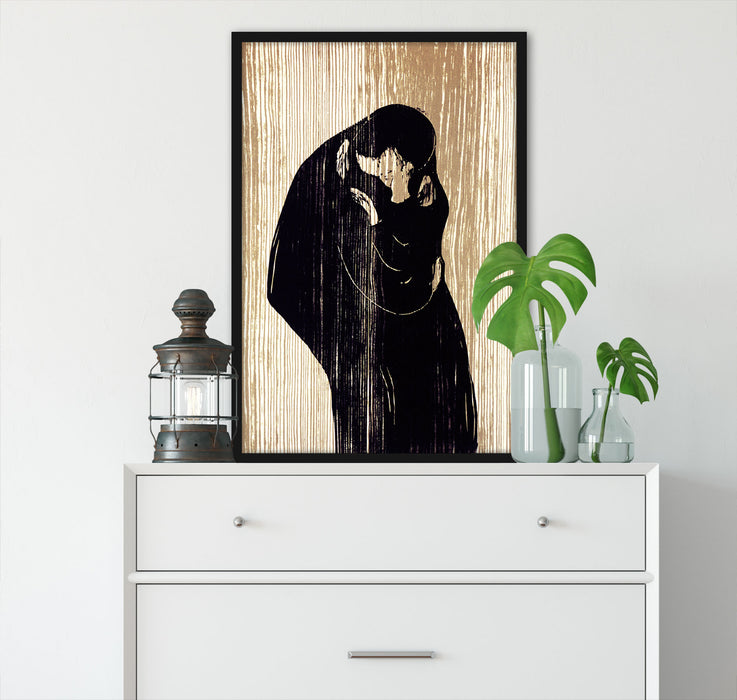 Edvard Munch - Kuss IV, Poster mit Bilderrahmen