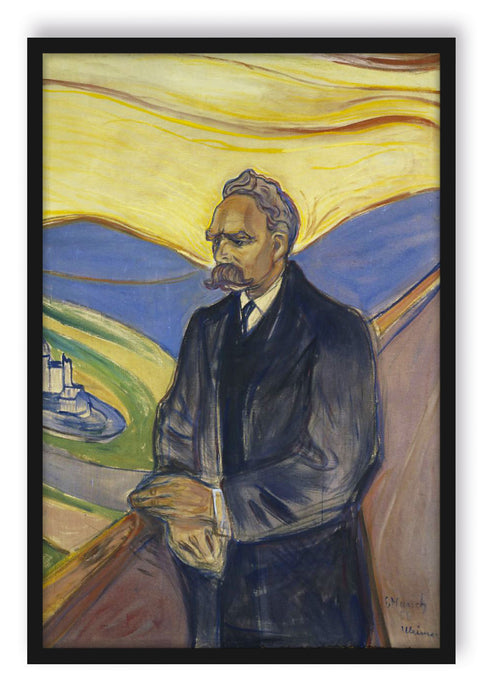 Pixxprint Edvard Munch - Portrait von Friedrich Nietzsche, Poster mit Bilderrahmen