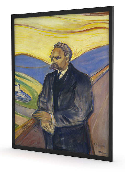 Edvard Munch - Portrait von Friedrich Nietzsche, Poster mit Bilderrahmen