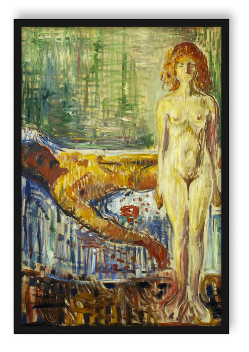 Pixxprint Edvard Munch - Der Tod des Marat II, Poster mit Bilderrahmen