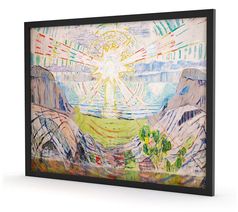 Edvard Munch - Die Sonne, Poster mit Bilderrahmen
