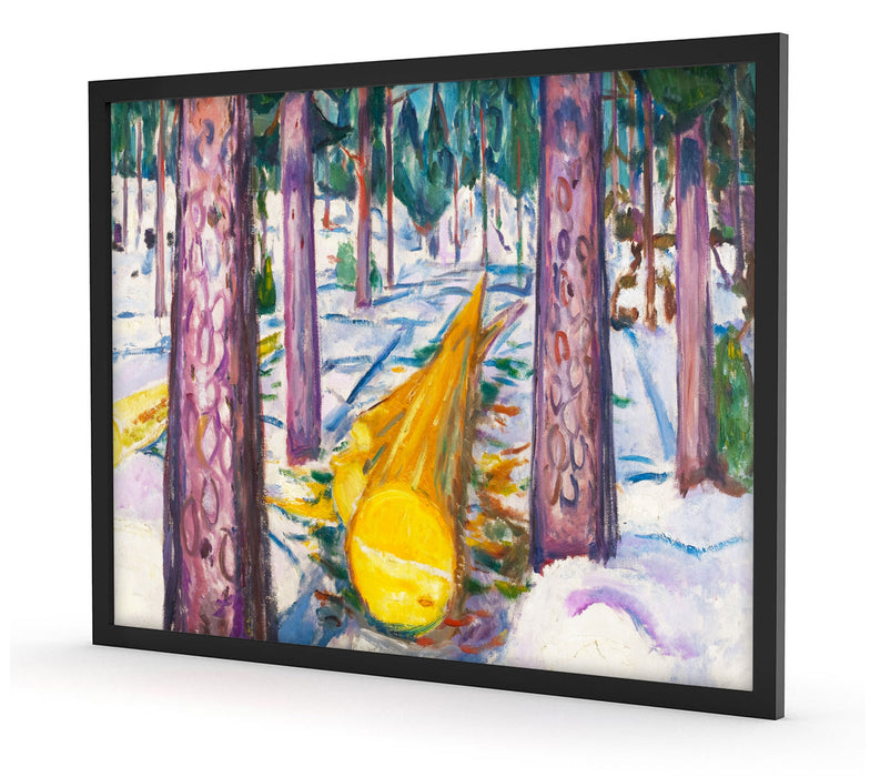 Edvard Munch - Gelber Baumstamm, Poster mit Bilderrahmen