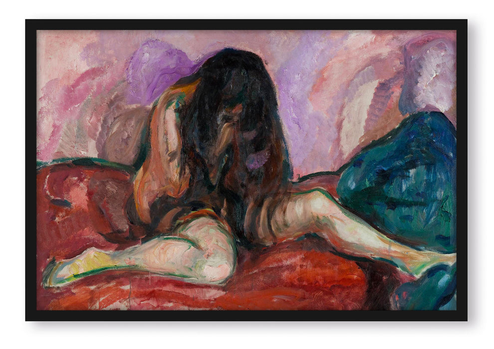 Edvard Munch - Weinende Nackte, Poster mit Bilderrahmen