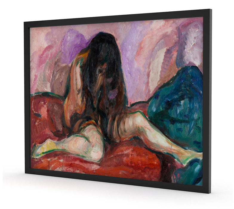 Edvard Munch - Weinende Nackte, Poster mit Bilderrahmen