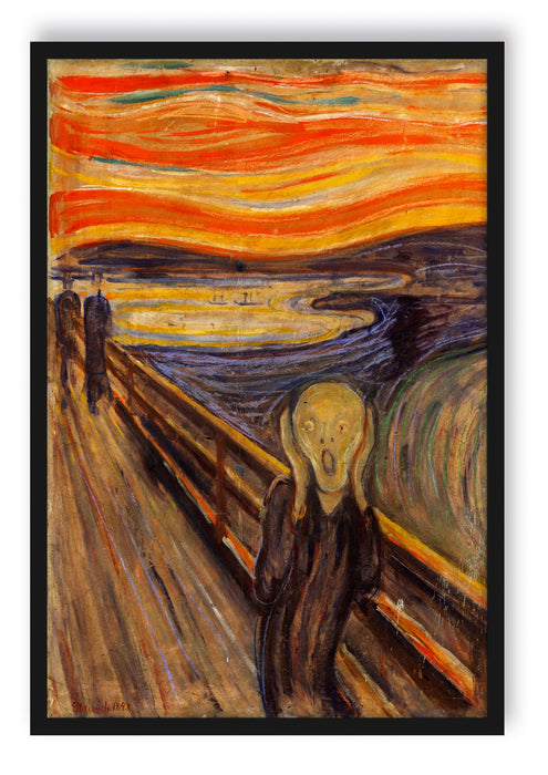 Edvard Munch - Der Schrei I, Poster mit Bilderrahmen