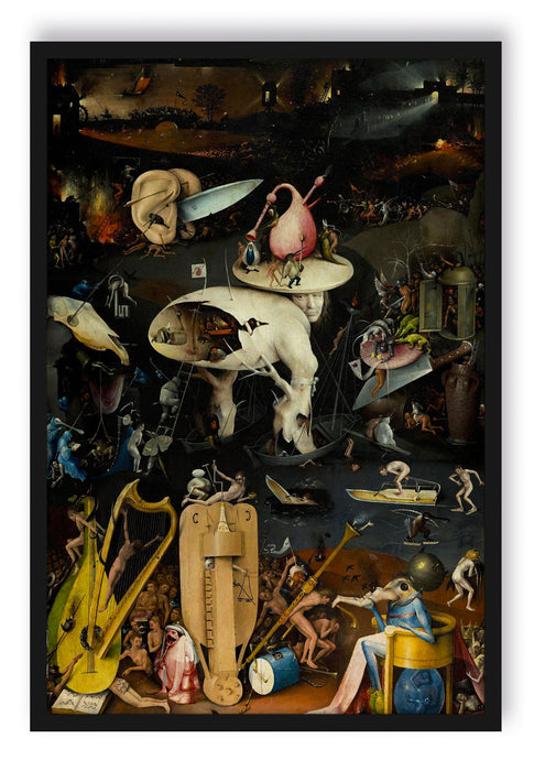 Hieronymus Bosch - Der Garten der Lüste III, Poster mit Bilderrahmen