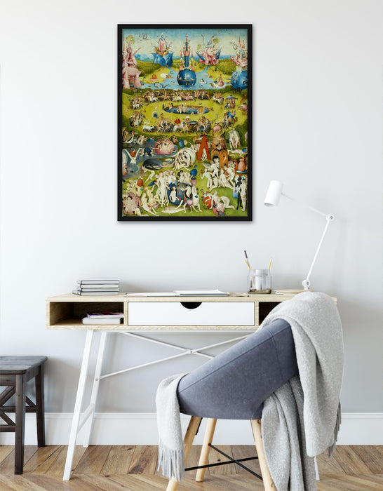 Hieronymus Bosch - Der Garten der Lüste IV, Poster mit Bilderrahmen