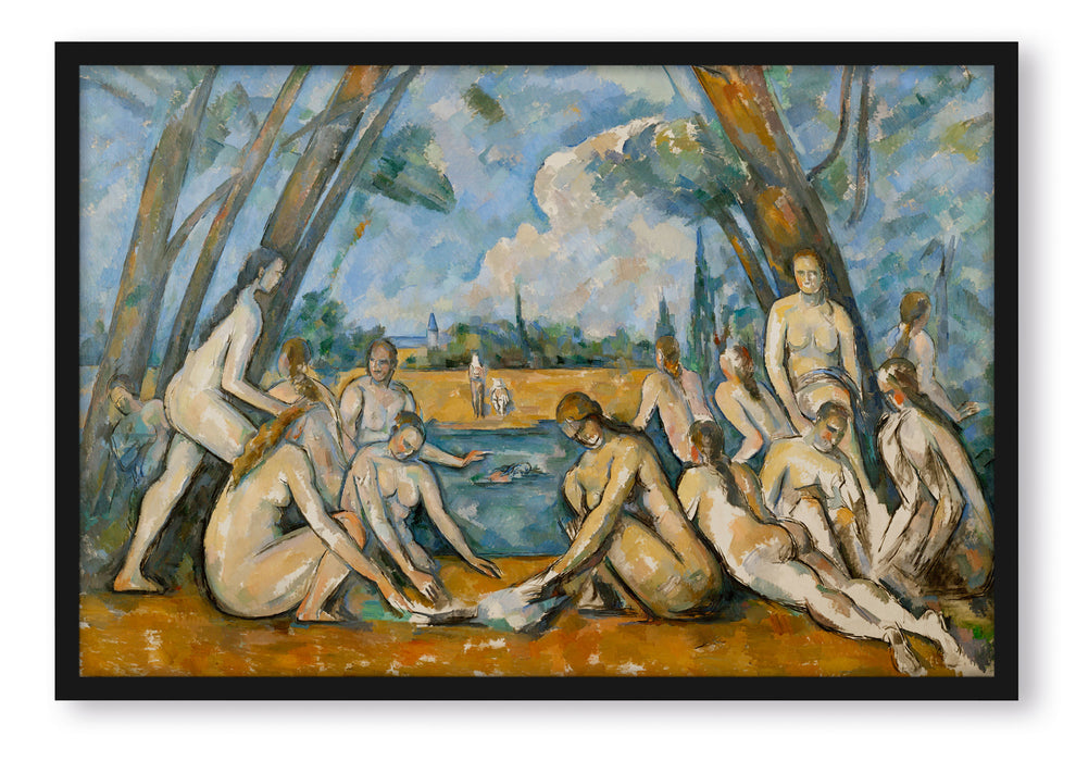Paul Cézanne  - Die großen Badenden, Poster mit Bilderrahmen