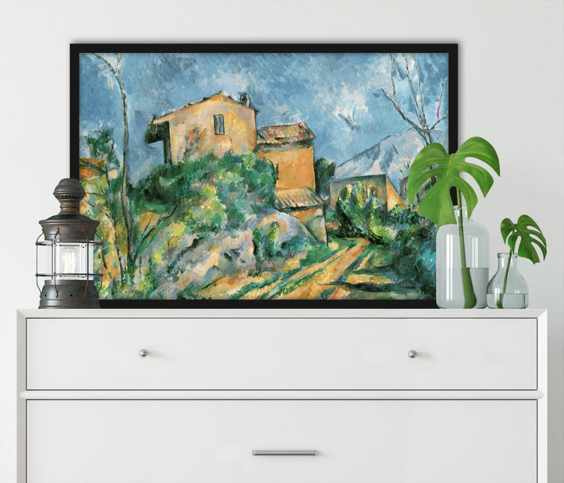 Paul Cézanne  - Das Haus Maria am Weg zum Château Noir, Poster mit Bilderrahmen