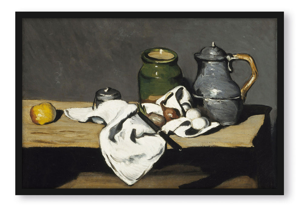 Pixxprint Paul Cézanne - Stillleben mit offener Schublade, Poster mit Bilderrahmen