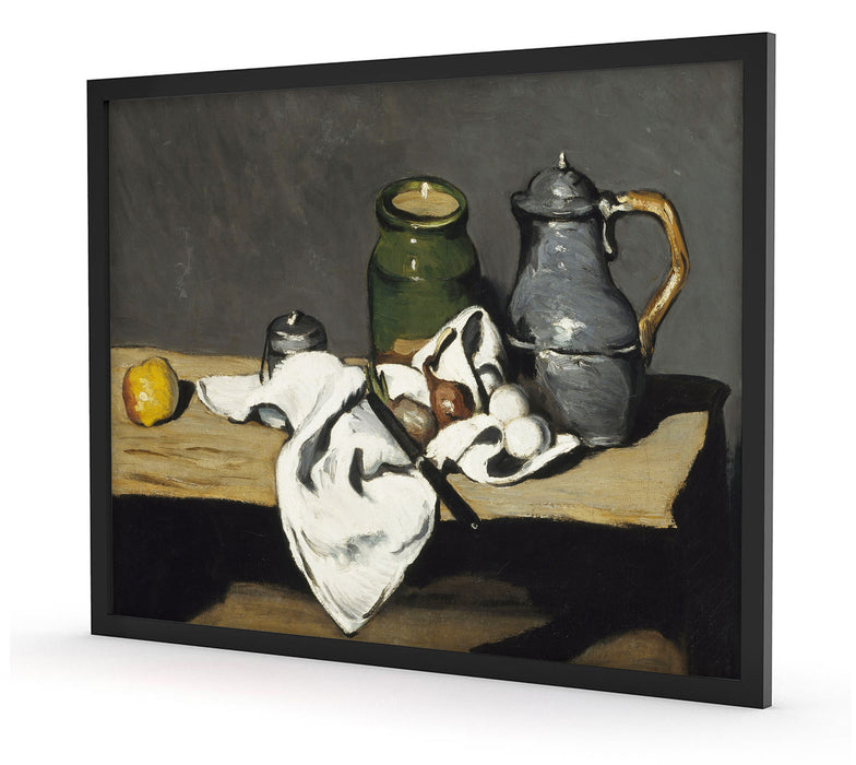 Paul Cézanne  - Stillleben mit offener Schublade, Poster mit Bilderrahmen