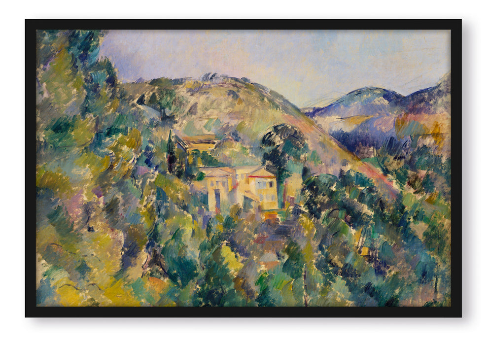 Paul Cézanne  - Blick aus das Domaine Saint, Poster mit Bilderrahmen