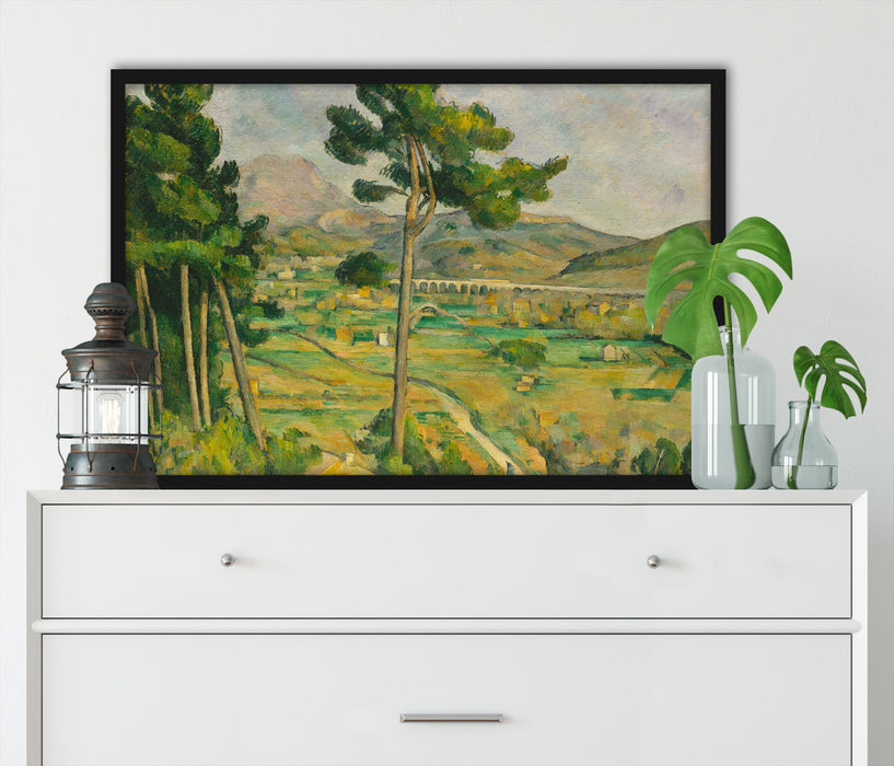 Paul Cézanne  - Mont Sainte Victoire und das Viadukt, Poster mit Bilderrahmen