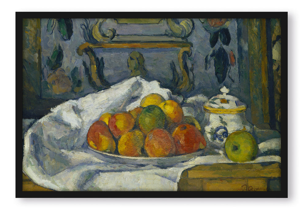 Paul Cézanne  - Apfelteller, Poster mit Bilderrahmen