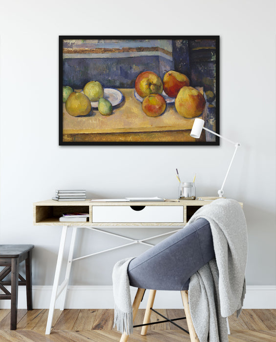 Paul Cézanne  - Stillleben mit Äpfel und Birnen. , Poster mit Bilderrahmen
