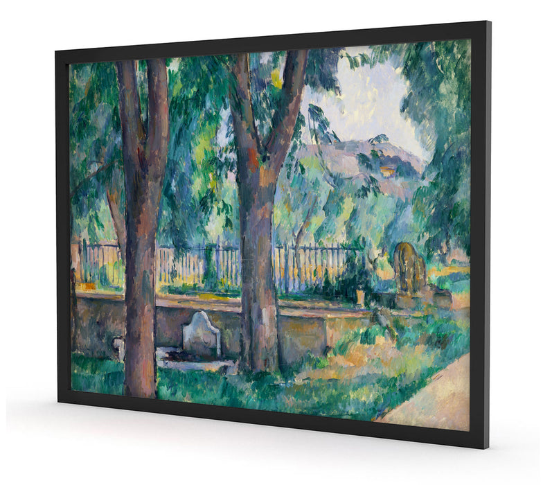 Paul Cézanne  - Das Becken beim Jas de Bouffan, Poster mit Bilderrahmen