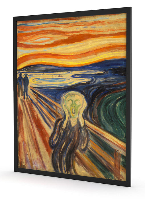 Edvard Munch - Der Schrei II, Poster mit Bilderrahmen