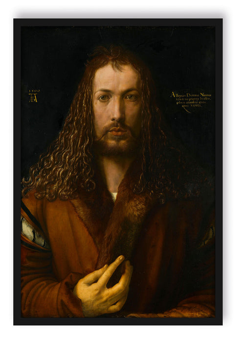 Pixxprint Albrecht Dürer - Selbstbildnis , Poster mit Bilderrahmen